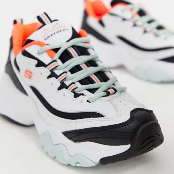 Urban Outfitters Shoes - Urban Outfitters White Black Mint Orange Chunky Sneakers